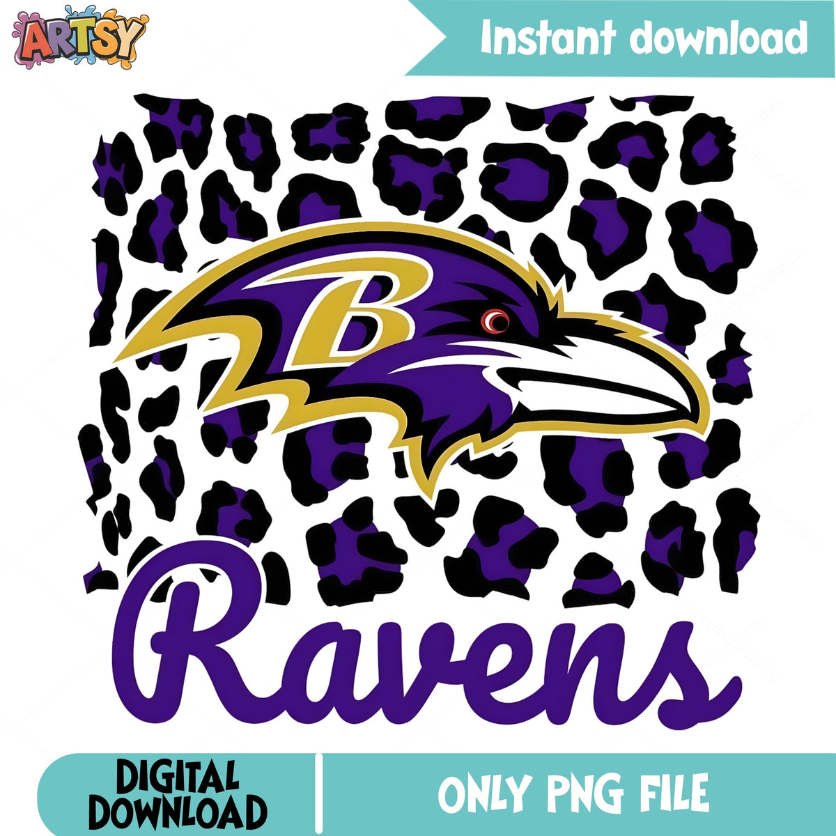 Baltimore Ravens Leopard PNG, Ravens NFL PNG, Football Fan PNG