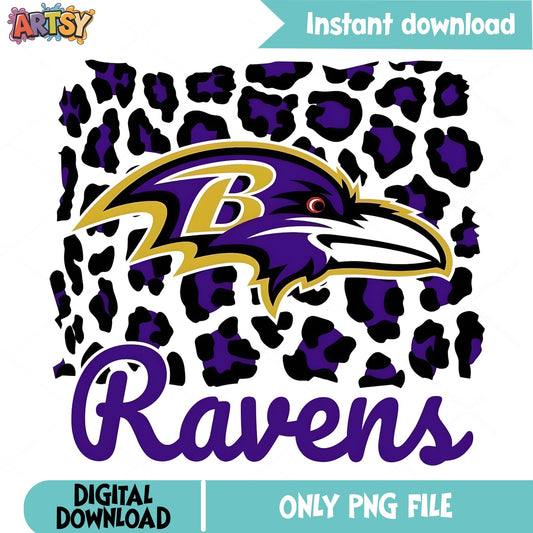 Baltimore Ravens Leopard PNG, Ravens NFL PNG, Football Fan PNG