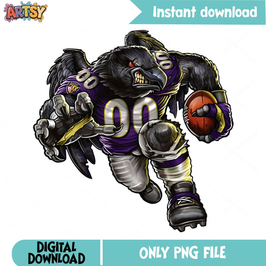 Baltimore Ravens Mascot PNG, Football Player Clipart, NFL PNG