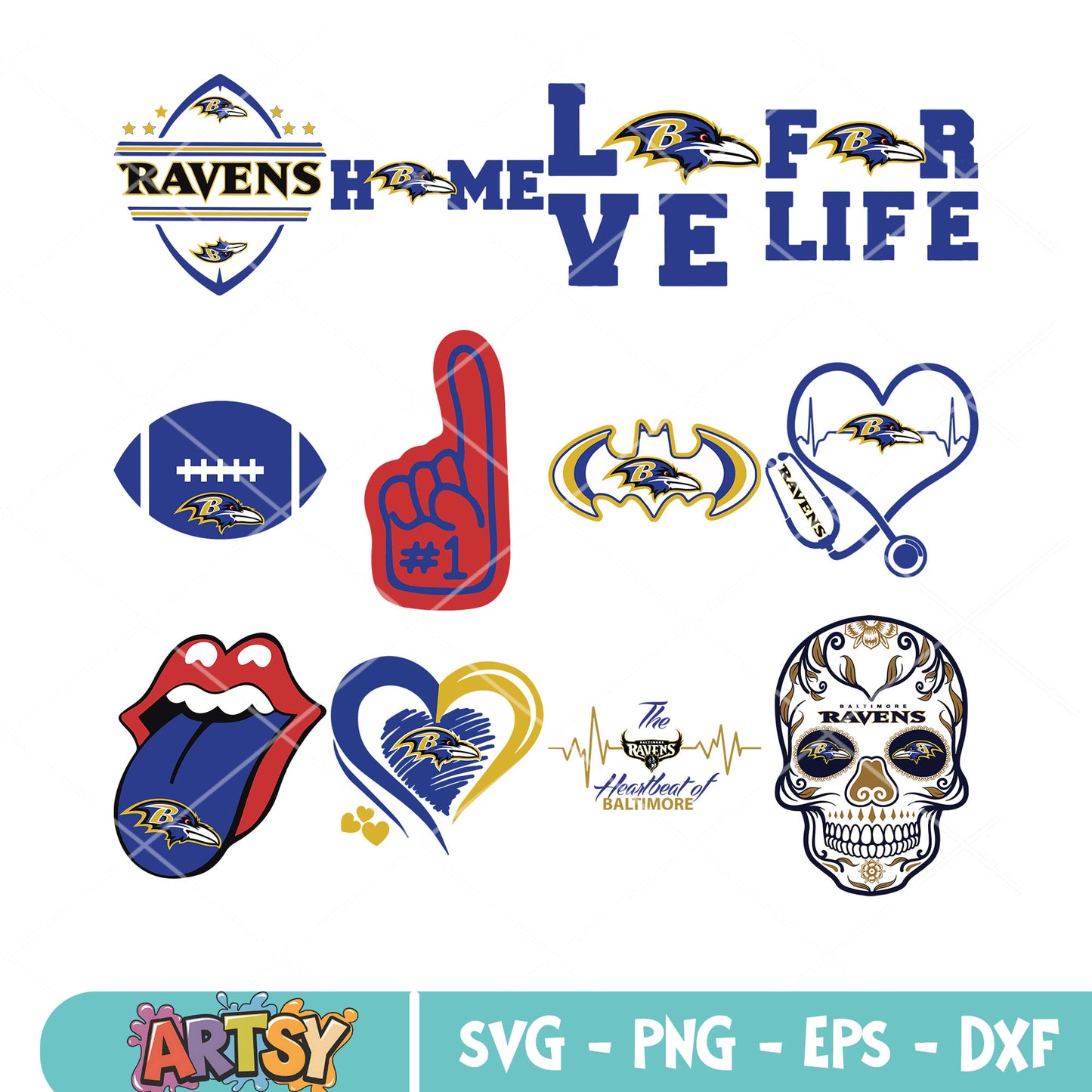 Baltimore raven for life bundle svg, superman svg, NFL teams svg