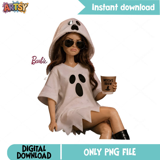Barbie Ghost Halloween PNG, Witch's Brew Halloween PNG, Spooky PNG