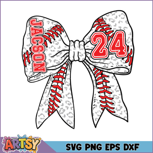 Baseball Bow SVG Cut File