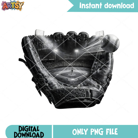 Baseball poster stadium png, sport lover png, baseball poster png