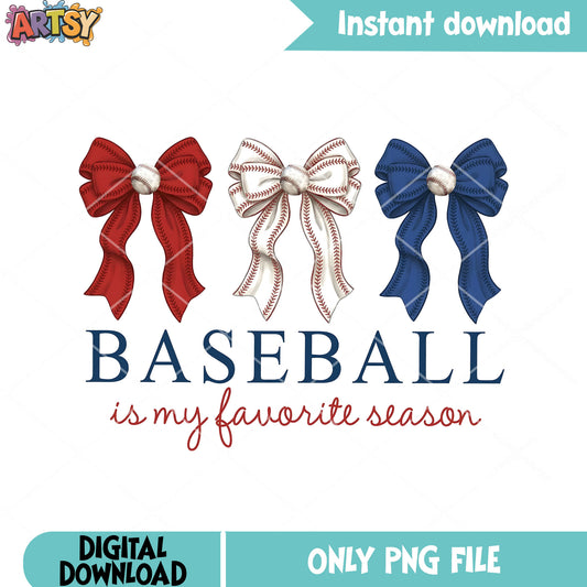 Baseball is my favorite png, baseball png, bow conquette png