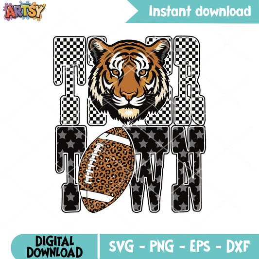 Baseball tiger town design svg, tiger baseball​ svg, baseball vibes svg