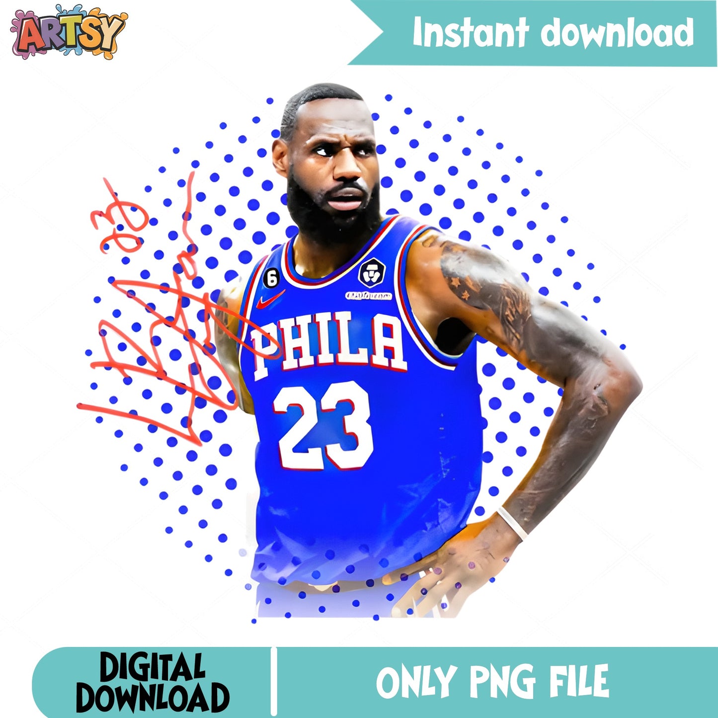 Basketball Player Number 23 PNG, Phila Jersey PNG, NBA Fan PNG