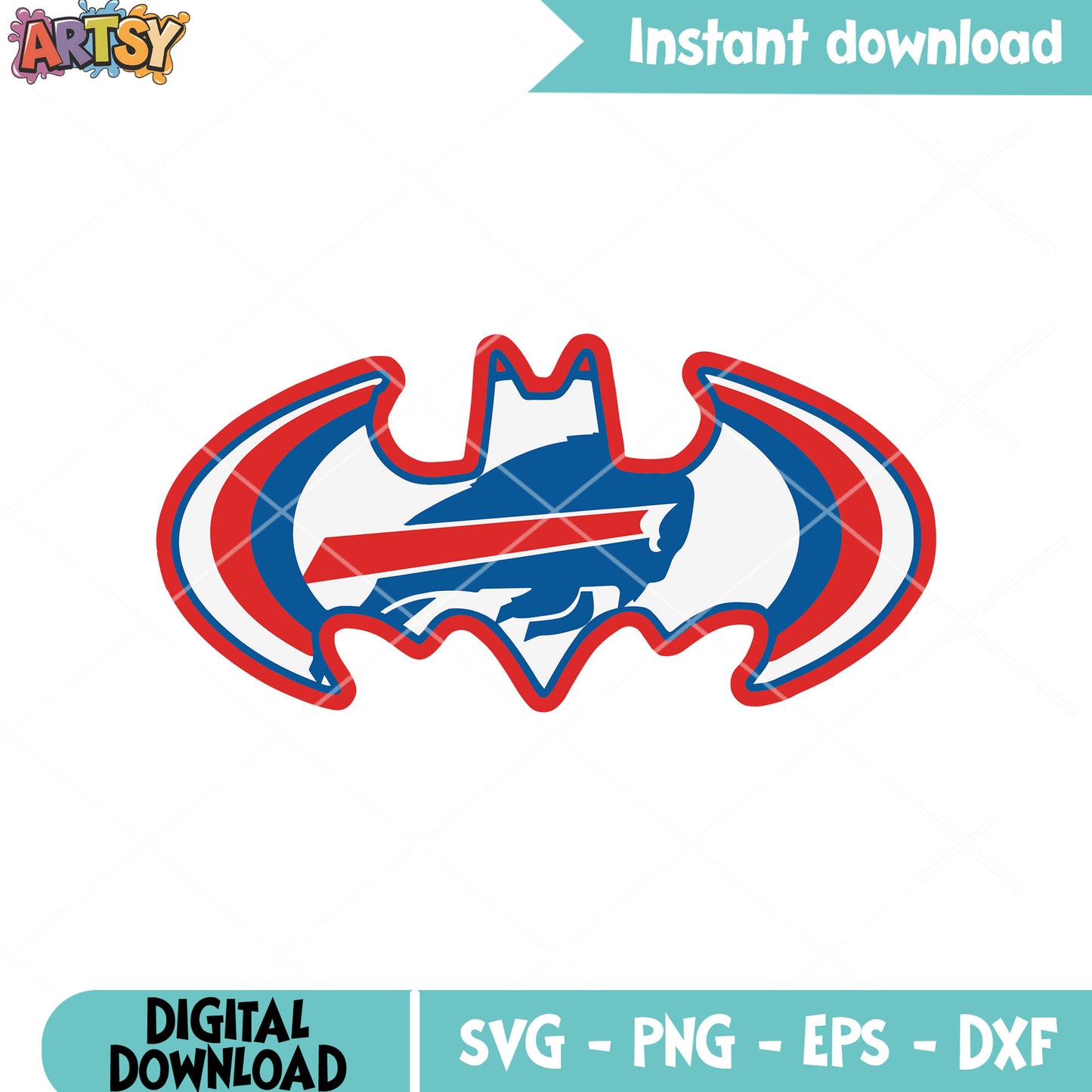 Batman bull football team svg, buffalo bills svg, afc east svg