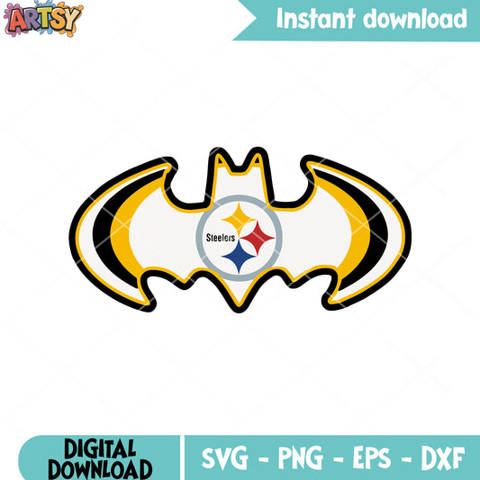 Batman logo nfl svg, nfl logo svg, pittsburgh steelers svg