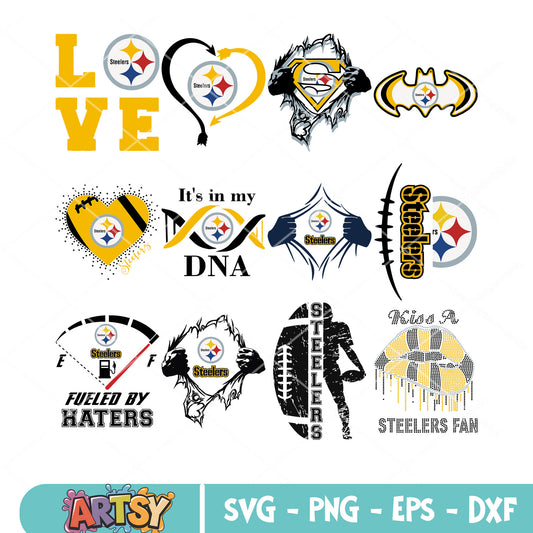 Batman pittburgh steelers bundle svg, NFL teams svg, superman svg 