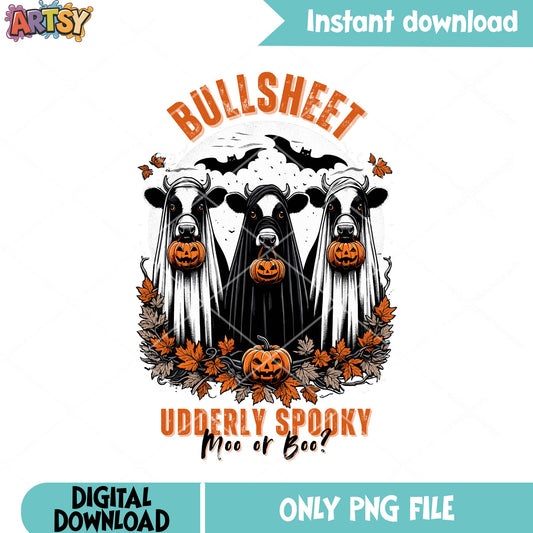 Bats cow wicker pumkin png, ghost costume png, halloween scary png