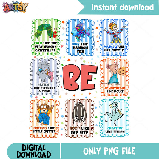 Be Kind Book Characters PNG, Teacher Reading Classroom PNG, Kids Book PNG