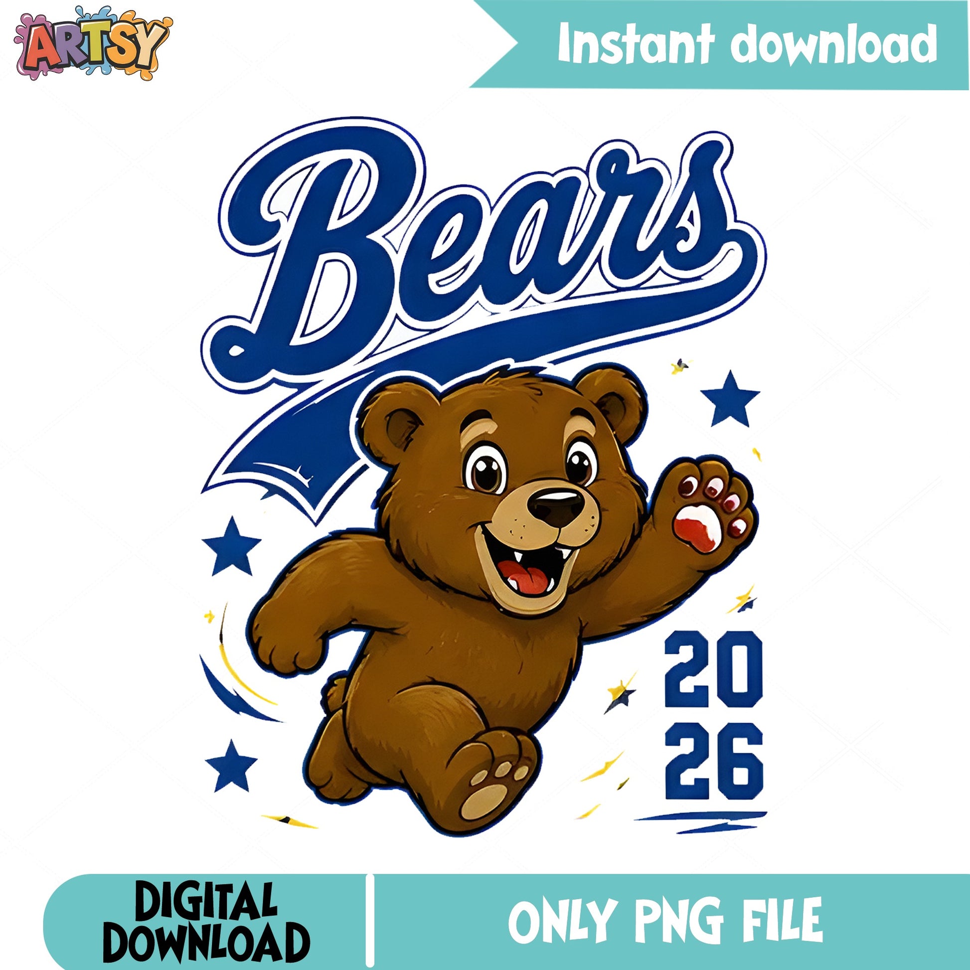 Bears Mascot 2026 PNG, School Team Spirit PNG, Bear Clipart PNG