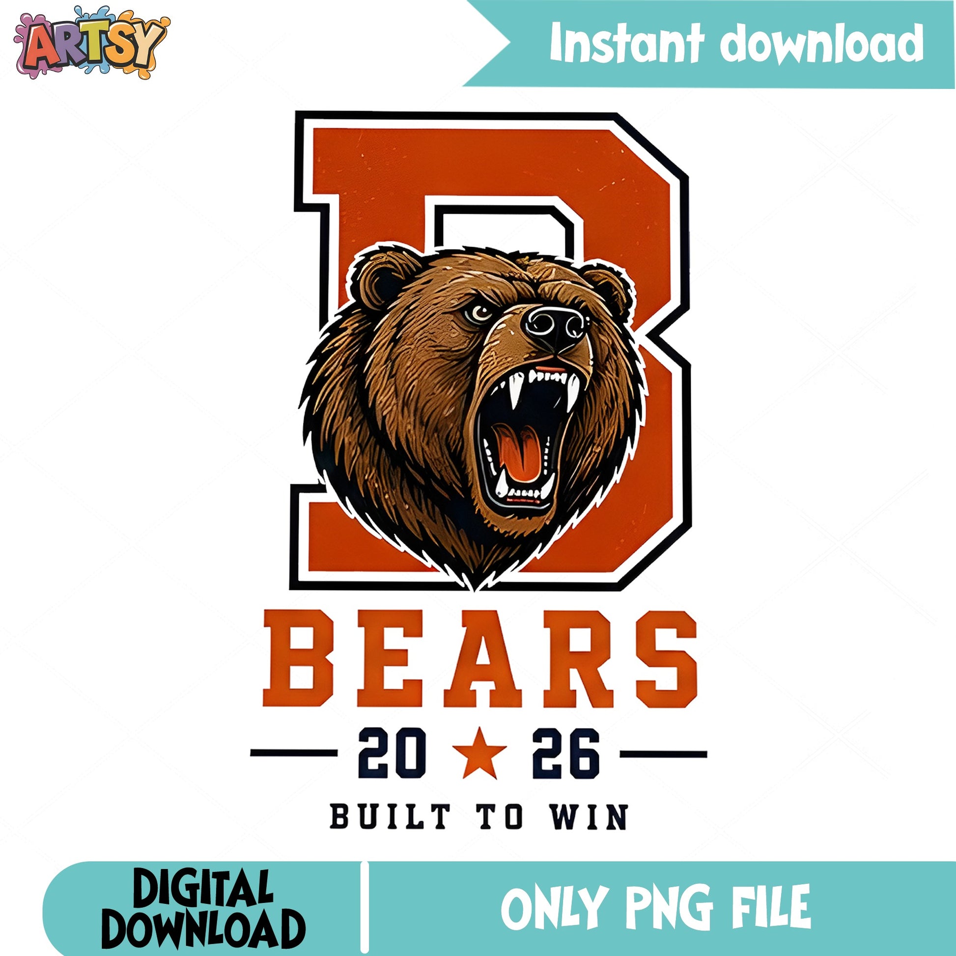 Bears Mascot PNG, Sports Team Bear Built To Win, Football PNG