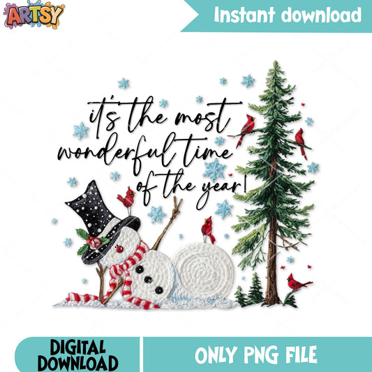 Beautiful time winter png, snowman png, christmas tree png