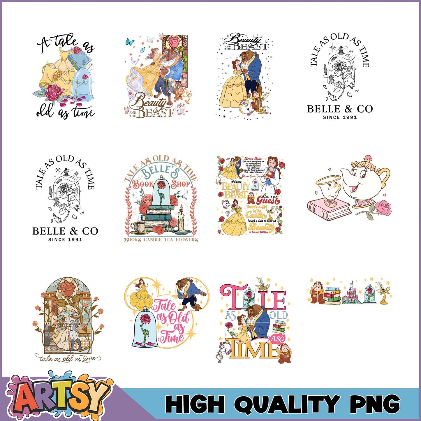 Beauty and the Beast PNG Bundle High Quality Designs