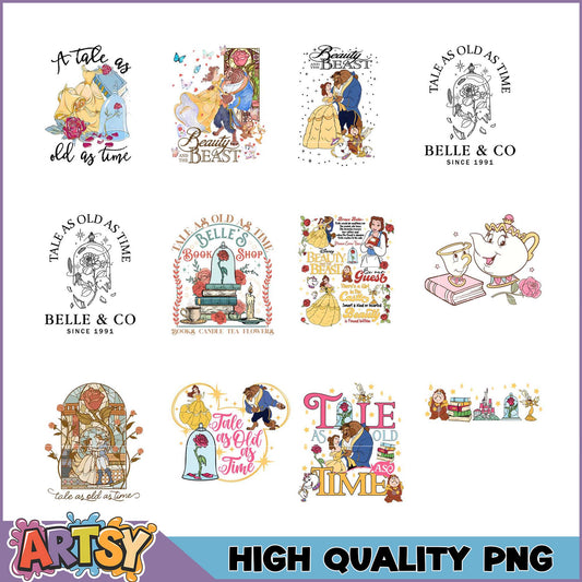 Beauty and the Beast PNG Bundle High Quality Designs