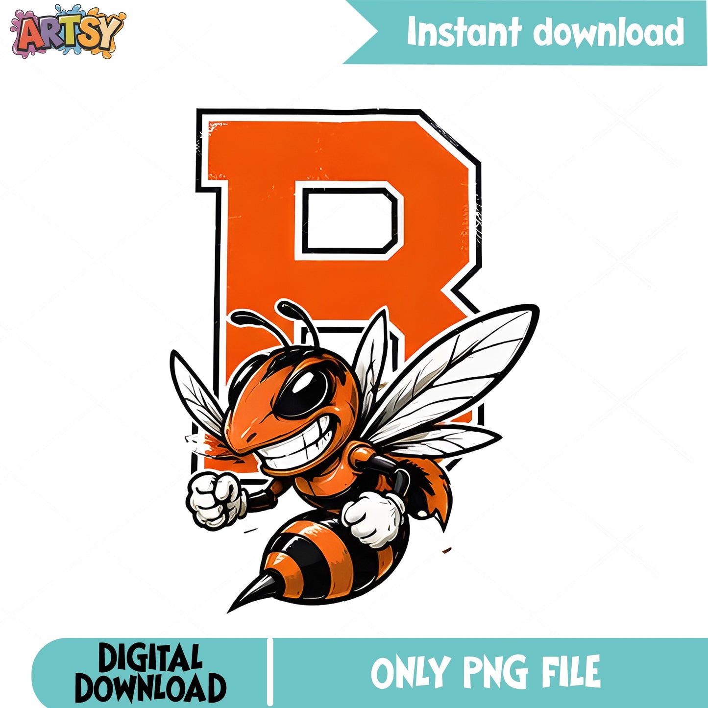 Bee Mascot Letter B Sport PNG, School Mascot PNG, Hornets PNG
