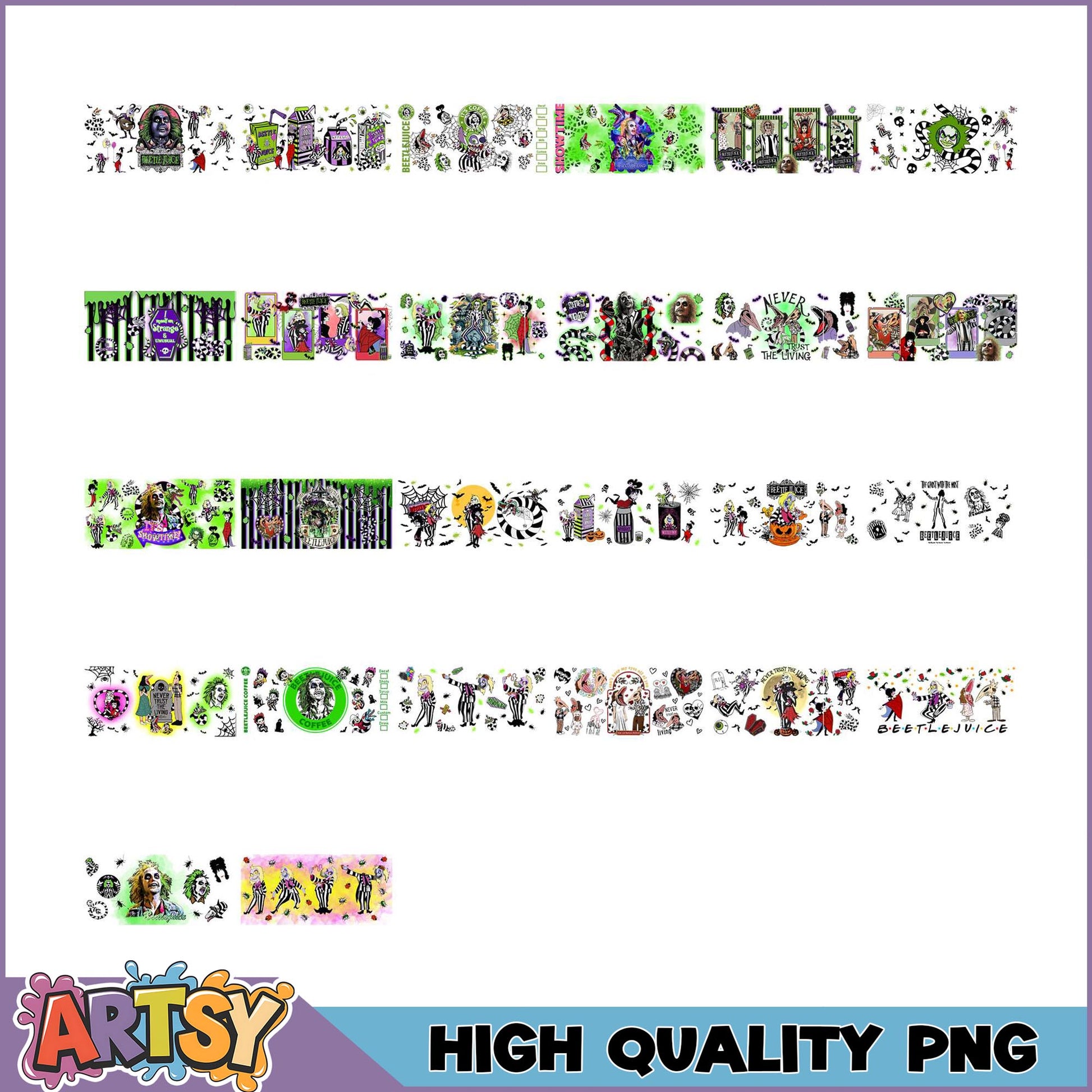 Beetlejuice PNG Bundle High-Quality Halloween Graphics