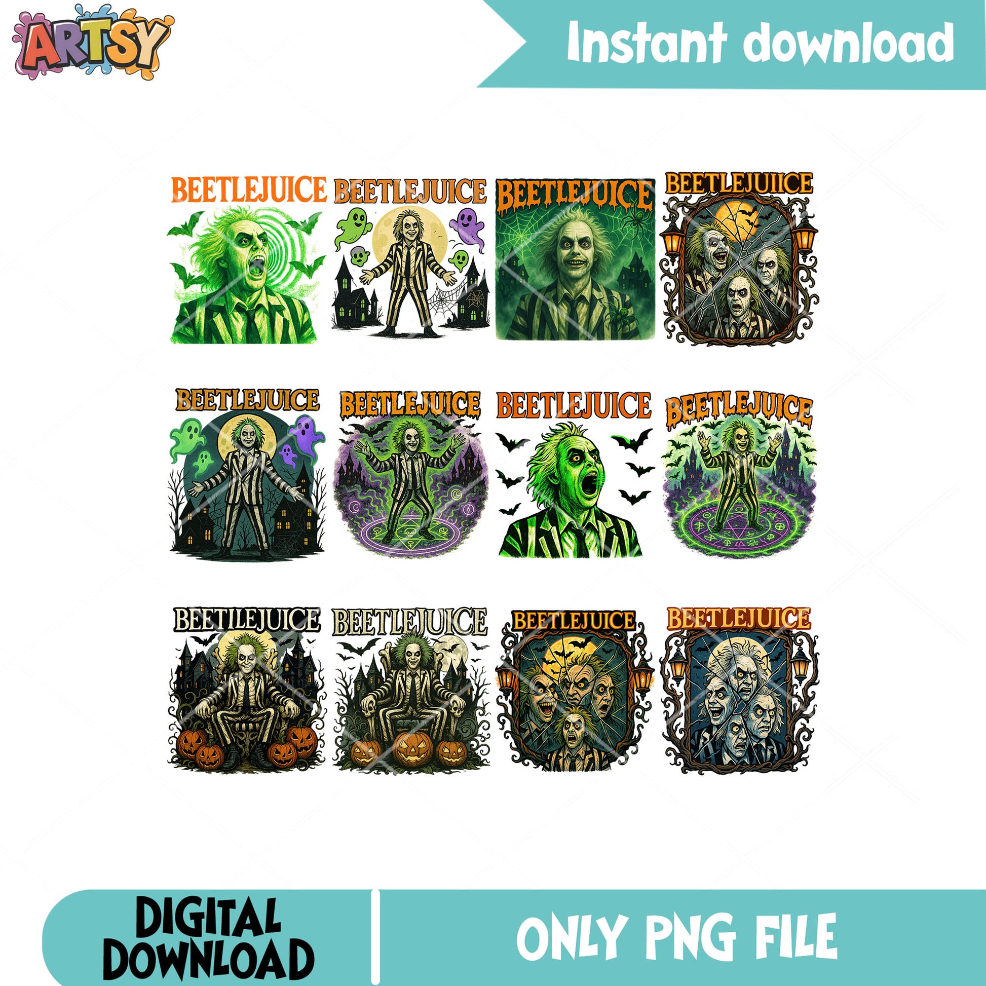 Beetlejuice halloween png bundle, beetlejuice movie​ png, beetlejuice 1988​ png