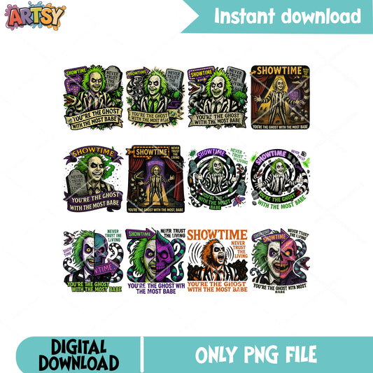 Beetlejuice showtimes png bundle, beetlejuice halloween png, beetlejuice 1988​ png