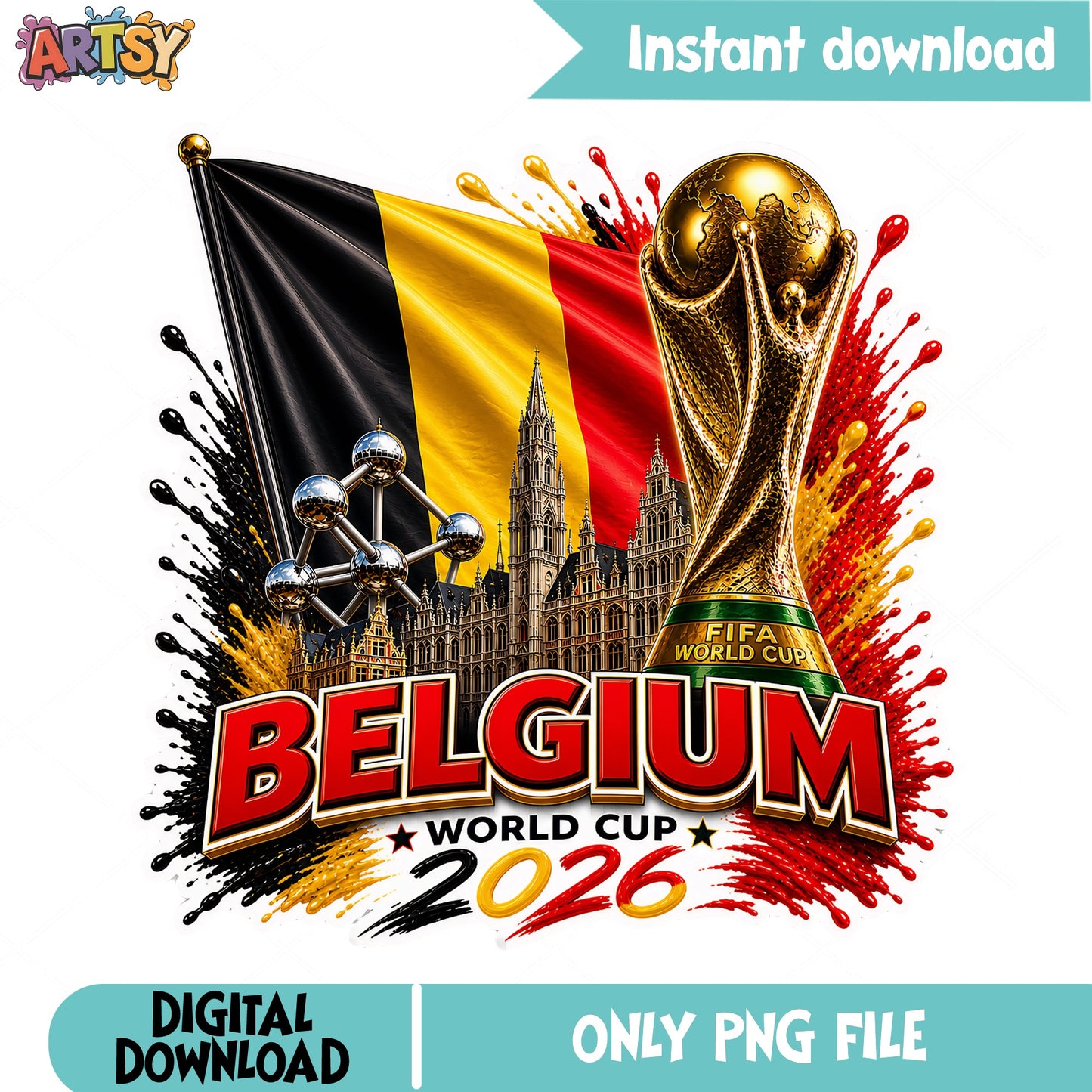 Belgium World Cup 2026 PNG, FIFA Soccer Belgium Flag PNG, Football PNG