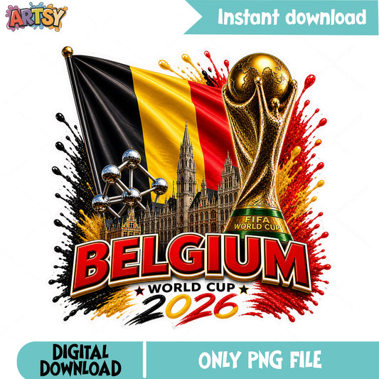Belgium World Cup 2026 PNG, FIFA Soccer Belgium Flag PNG, Football PNG