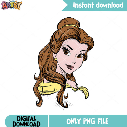 Belle princess disney png, beauty and the beast png, ​disney movies png