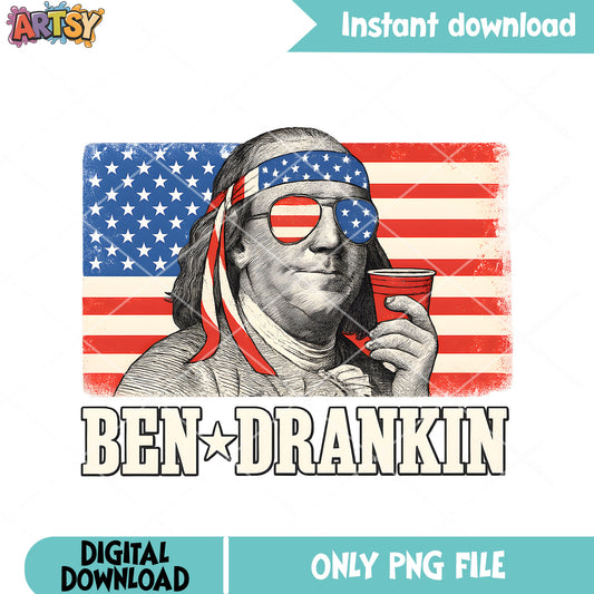 Ben drankin america png, American Flag Png, 4th of July png