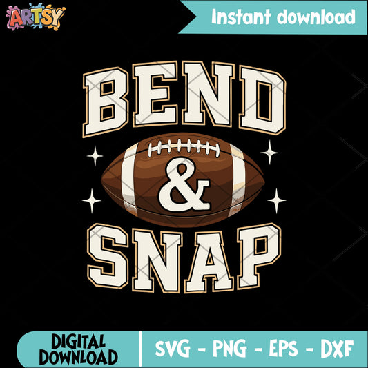 Bend snap football design svg, football america svg, game day svg
