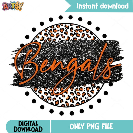 Bengals Leopard Print PNG, Football Team PNG, Bengals PNG