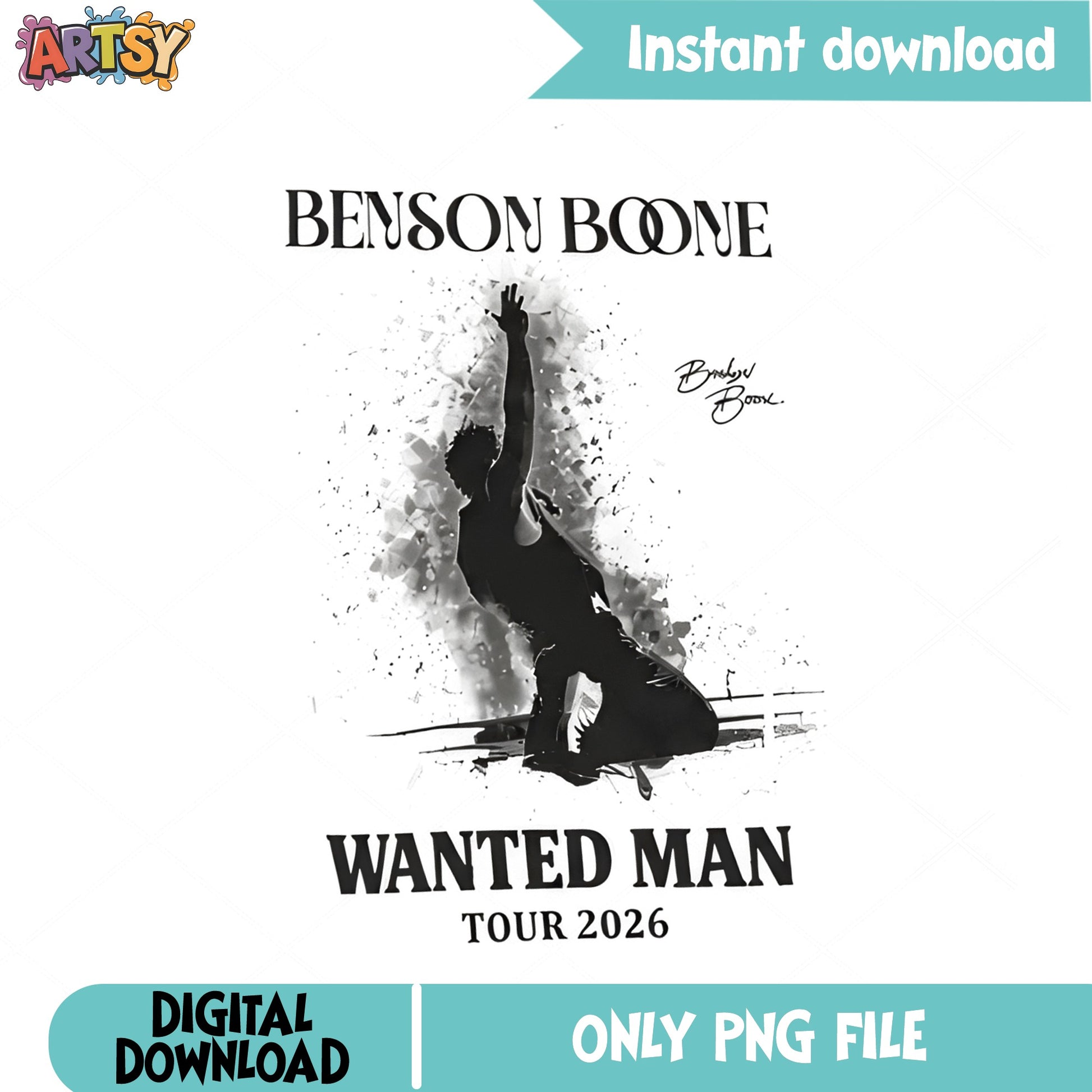 Benson Boone Wanted Man Tour 2026 PNG, Benson Boone PNG, Music Tour PNG