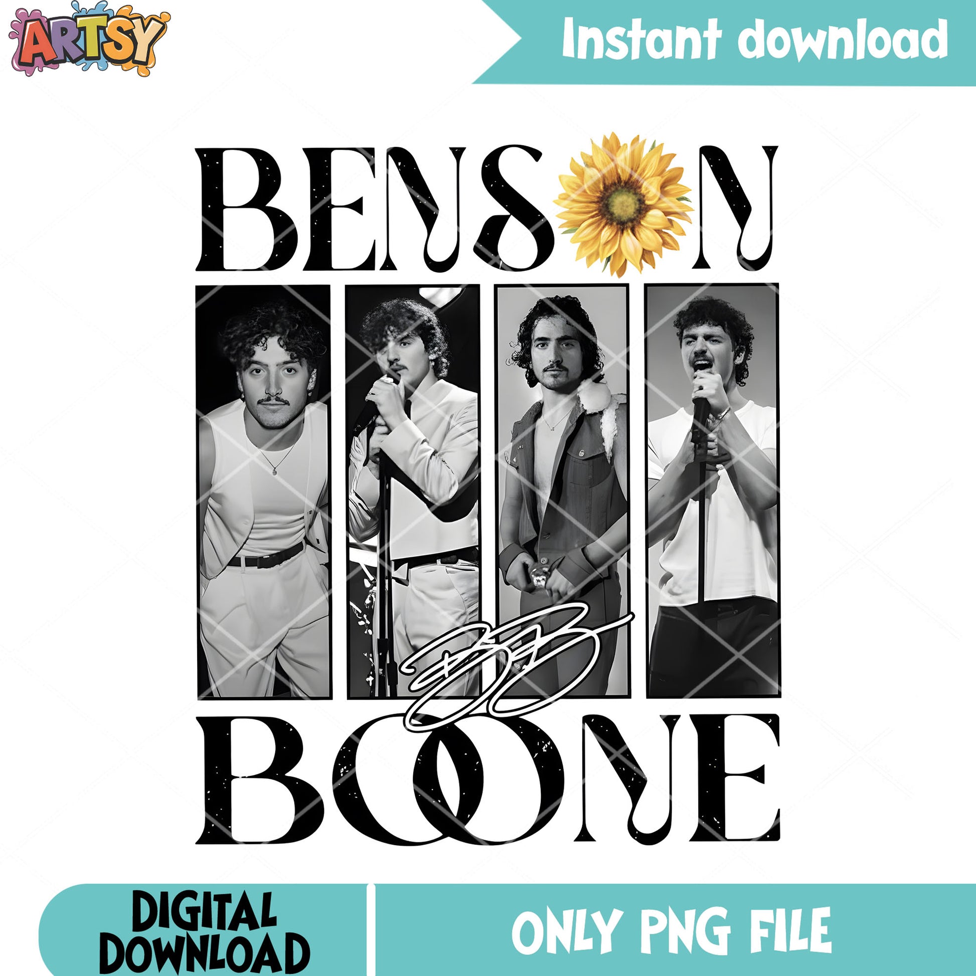 Benson and signature png, benson boone png, Mr Electric Blue png