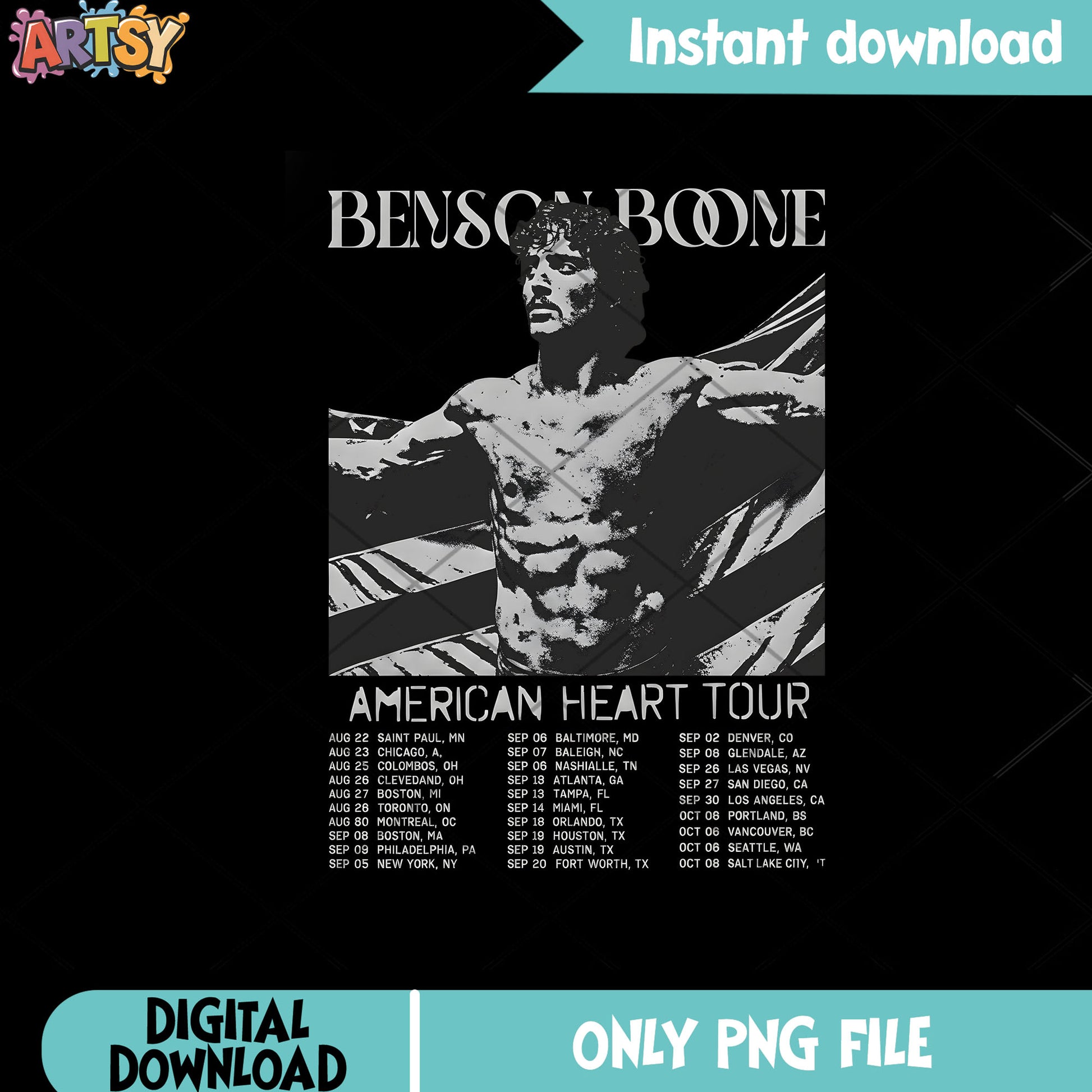 Benson boone american tour png, Mr Electric Blue png, Indie Pop Artist png