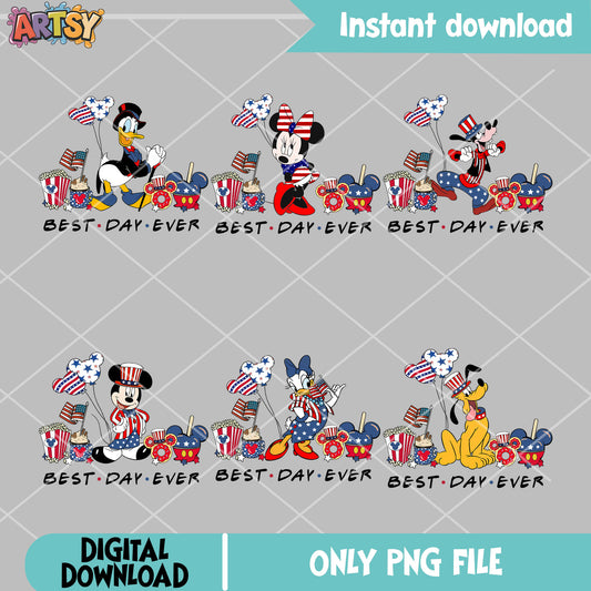 Best day ever america png bundle, disney america png, 4th of july png