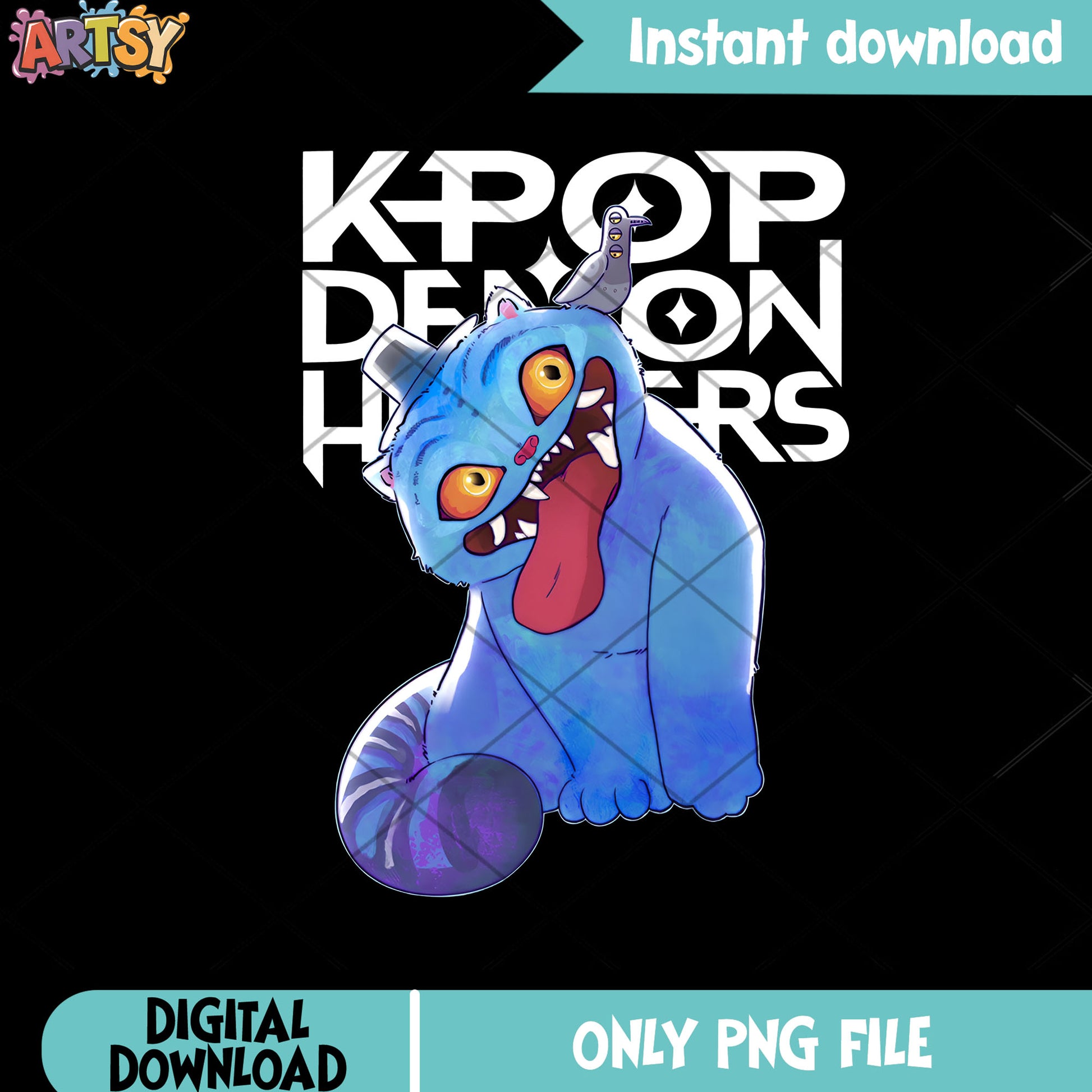 Big derpy blue tiger png, derpy huntrix png, kpop demon hunters png