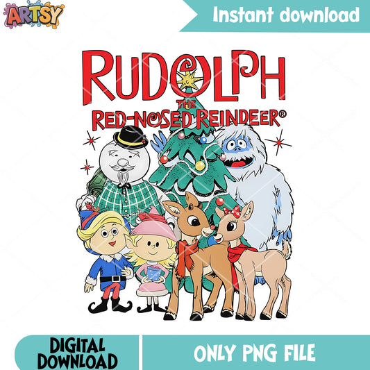 Bigfoot noel png, christmas tree png, Rudolph the red nosed reindeer png