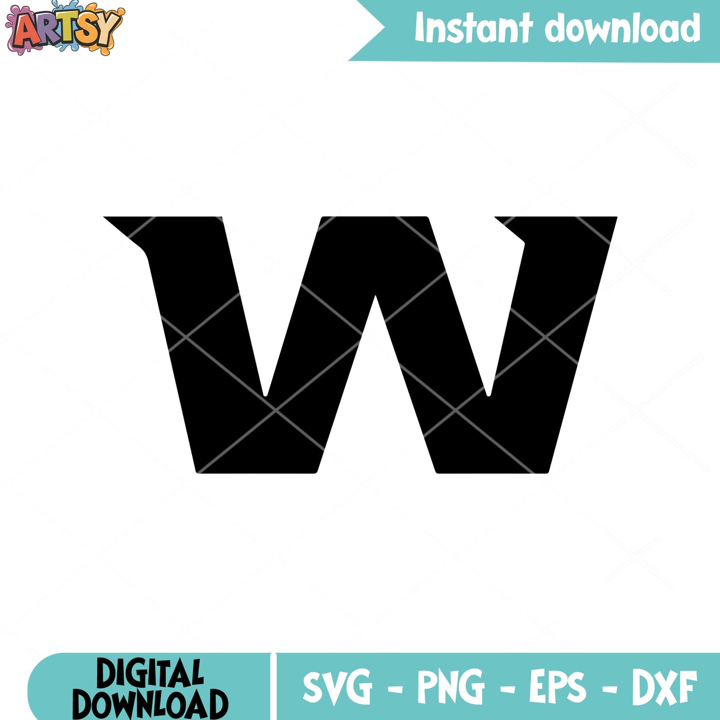 Big nfl W svg, washington football team svg, afc east svg