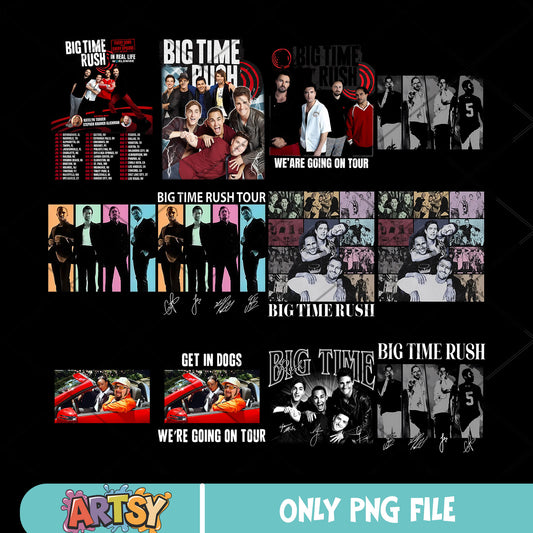 Big time rush tour png bundle, btr band tee png, In Real Life Tour png