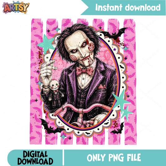 Billy The Puppet Saw PNG, Horror Halloween PNG, Jigsaw PNG