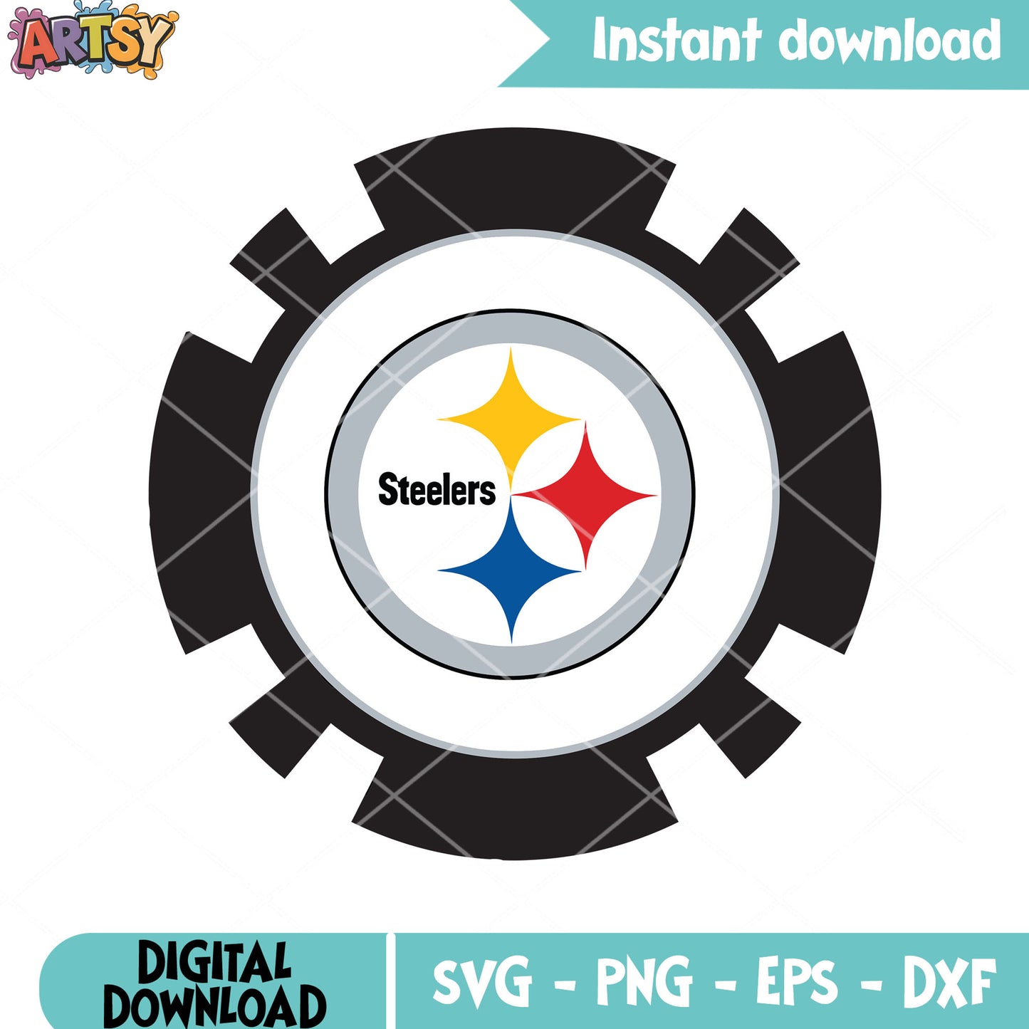 Black gear steelers svg, pittsburgh steelers svg, Acrisure Stadium svg