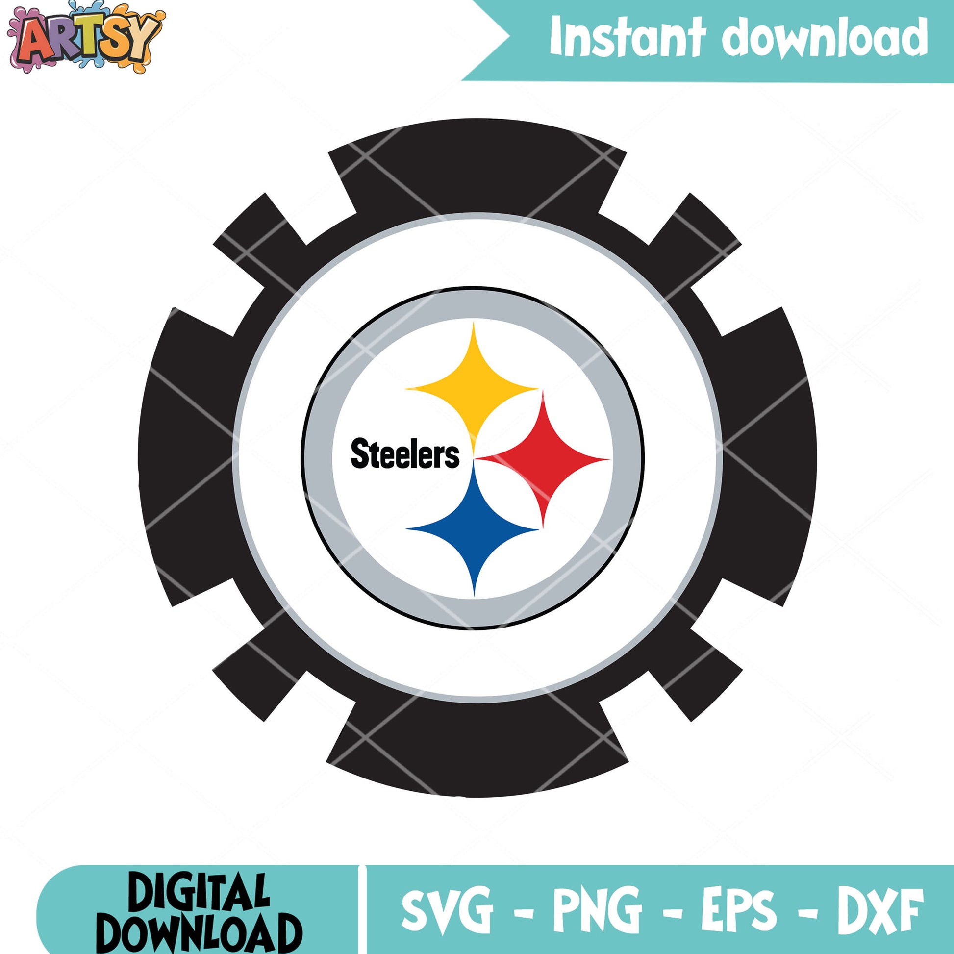 Black gear steelers svg, pittsburgh steelers svg, Acrisure Stadium svg