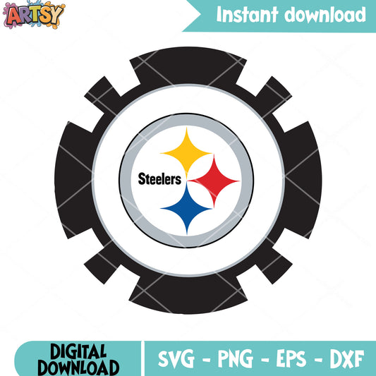 Black gear steelers svg, pittsburgh steelers svg, Acrisure Stadium svg