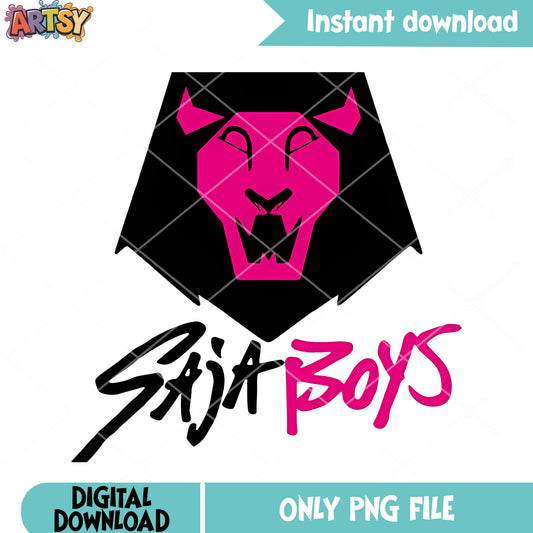 Black pink with logo png, logo saja black png, pink black png