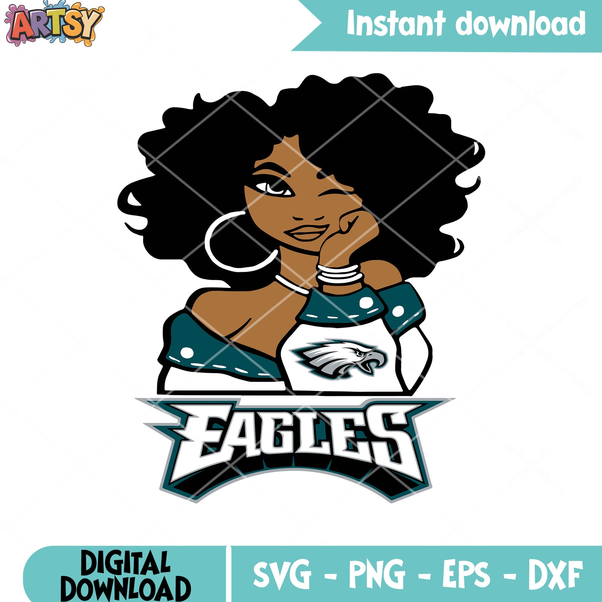 Black queen egles girl svg, Philadelphia Eagles svg, cheerleader svg