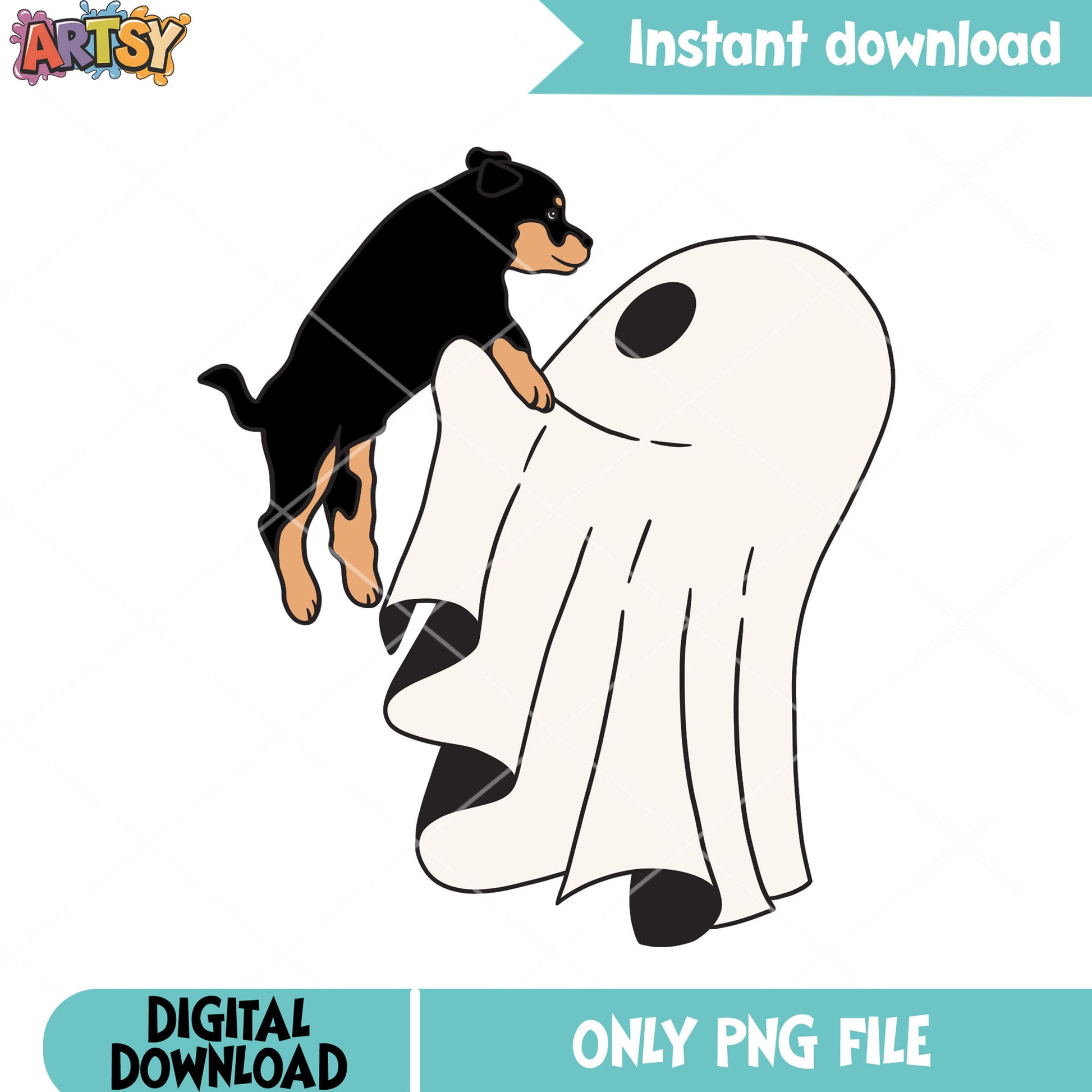 Blanket and the puppy png, rottweiler png, halloween scary png