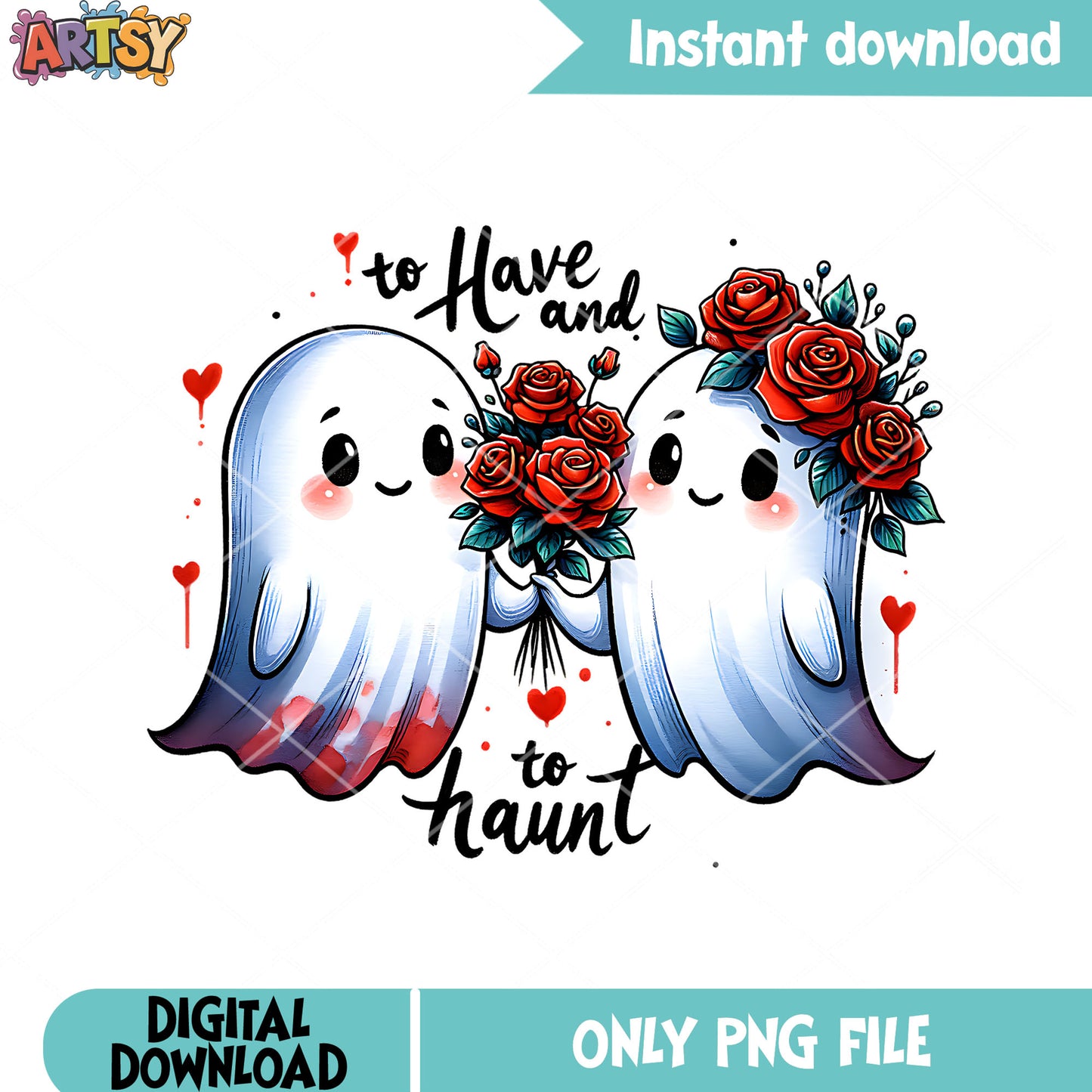 Bloody baby ghost png, rose flower png, halloween scary png