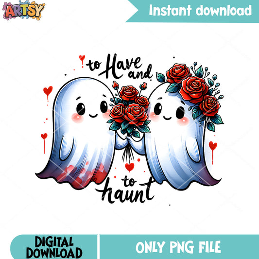 Bloody baby ghost png, rose flower png, halloween scary png