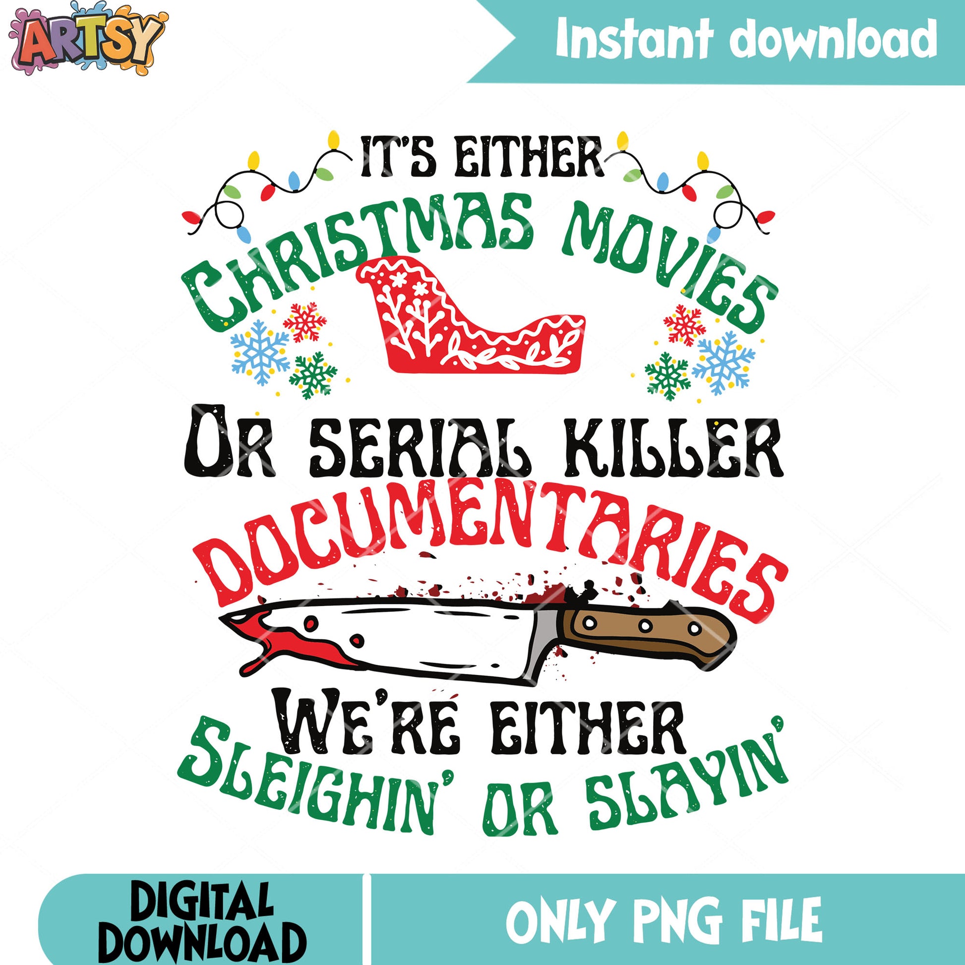 Bloody knife xmas killer png, christmas poster png, merry xmas png