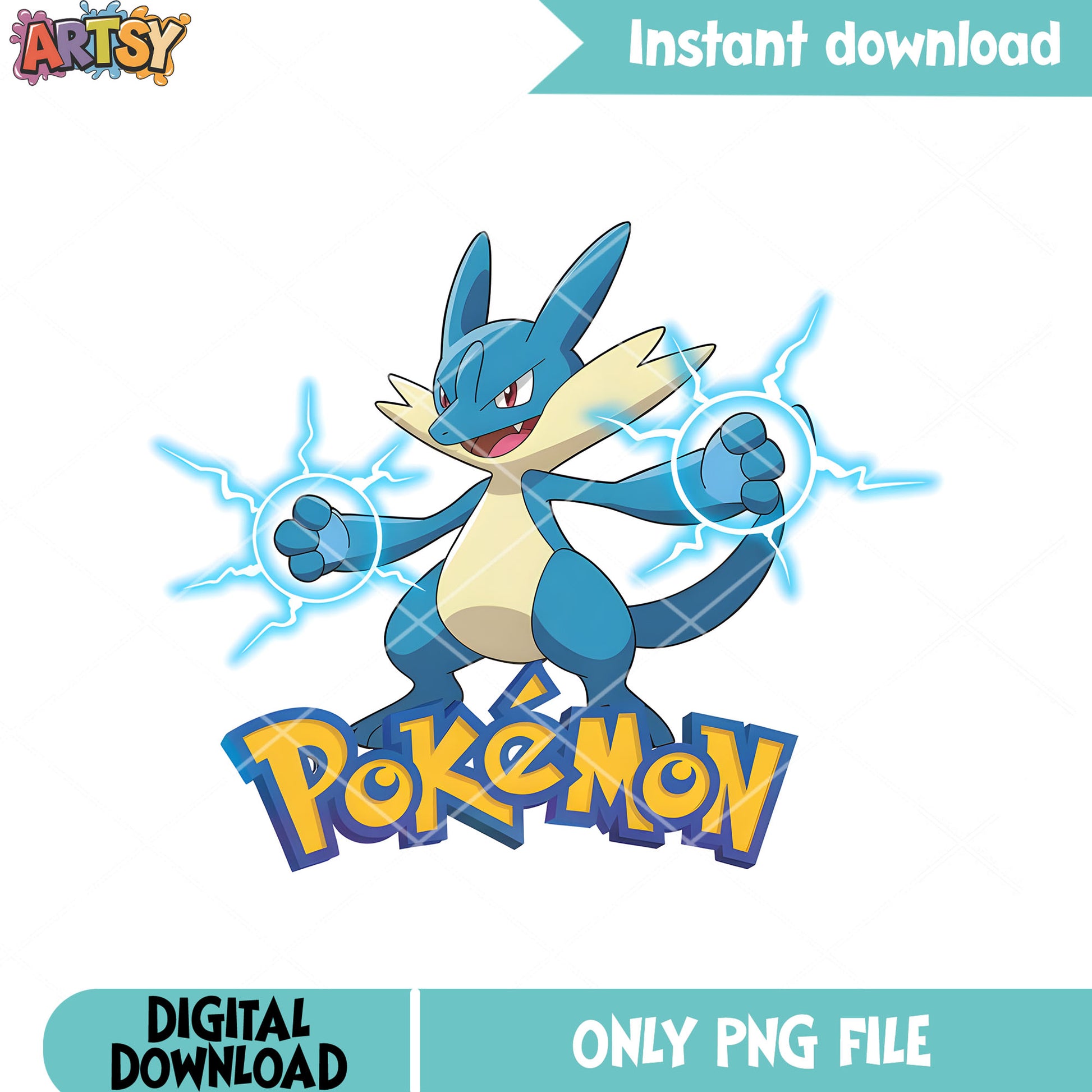 Blue electric type pokemon png, pokemon poster png, pokemon luxio png