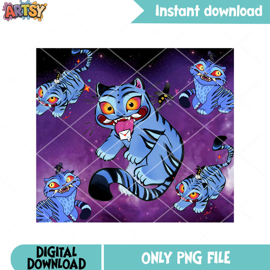 Blue galaxy tiger derpy png, derpy huntrix png, kpop demon hunters png